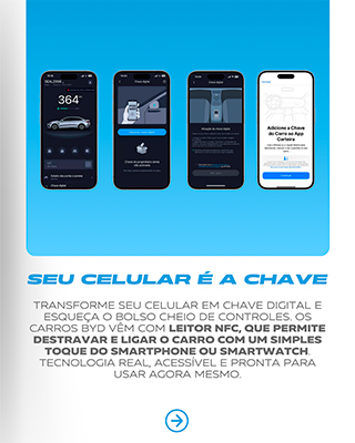 Como os carros BYD se conectam seu smatphone